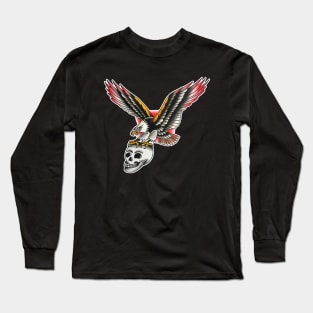 Chest Eagle and Skull Tattoo Design Long Sleeve T-Shirt